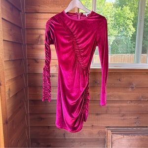 Ronny Kobo Ruched Velvet Mini Dress